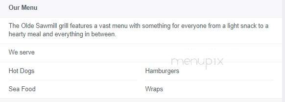 Olde Sawmill Grill and Miniature Golf - Oxford, CT menu_pic
