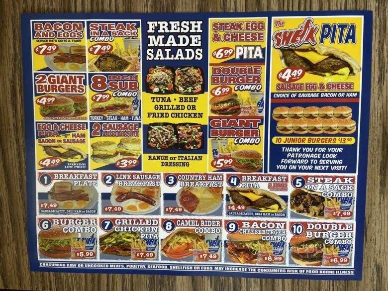 Sheik Restaurant - Jacksonville, FL menu_pic