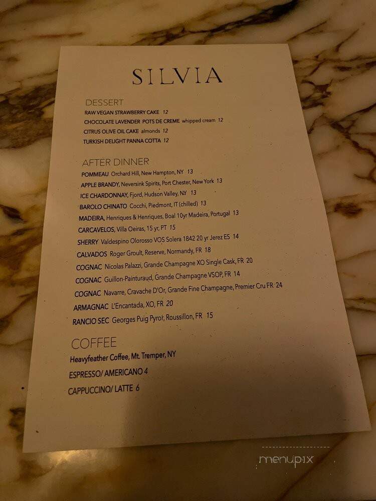 Silvia - Woodstock, NY menu_pic