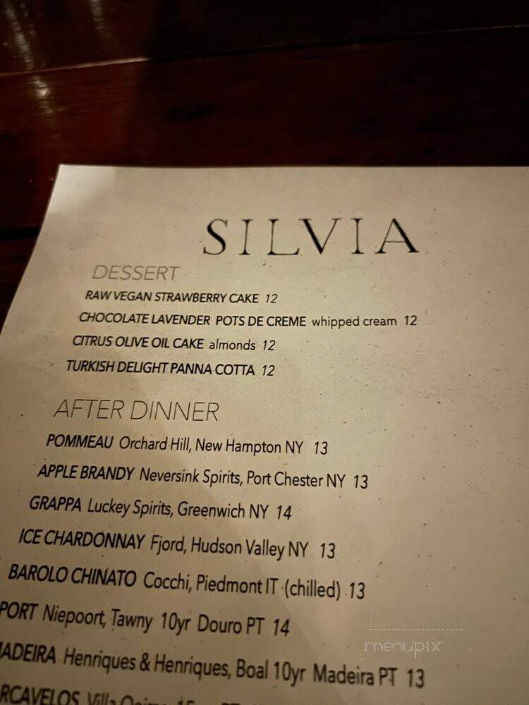 Silvia - Woodstock, NY menu_pic