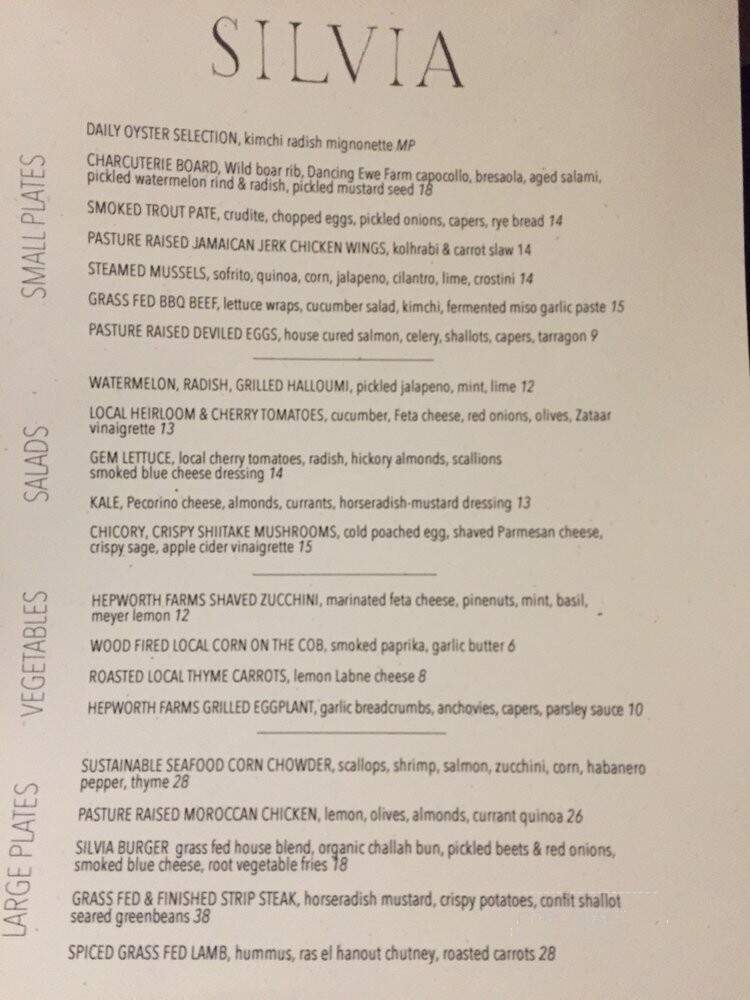 Silvia - Woodstock, NY menu_pic