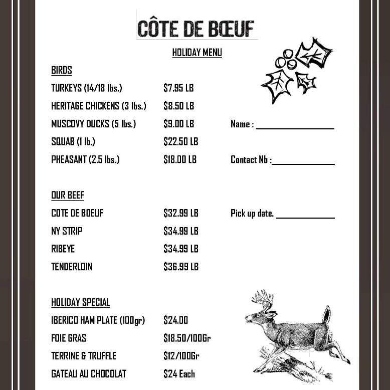 Cote de Boeuf - Toronto, ON menu_pic