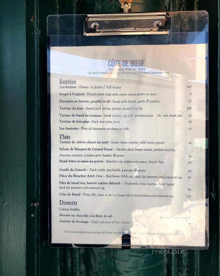 Cote de Boeuf - Toronto, ON menu_pic