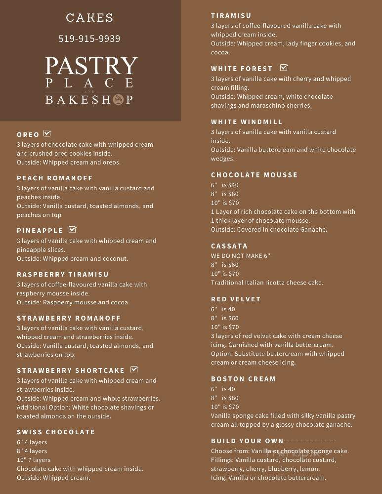 Pastry Place & Bakeshop - Windsor, ON