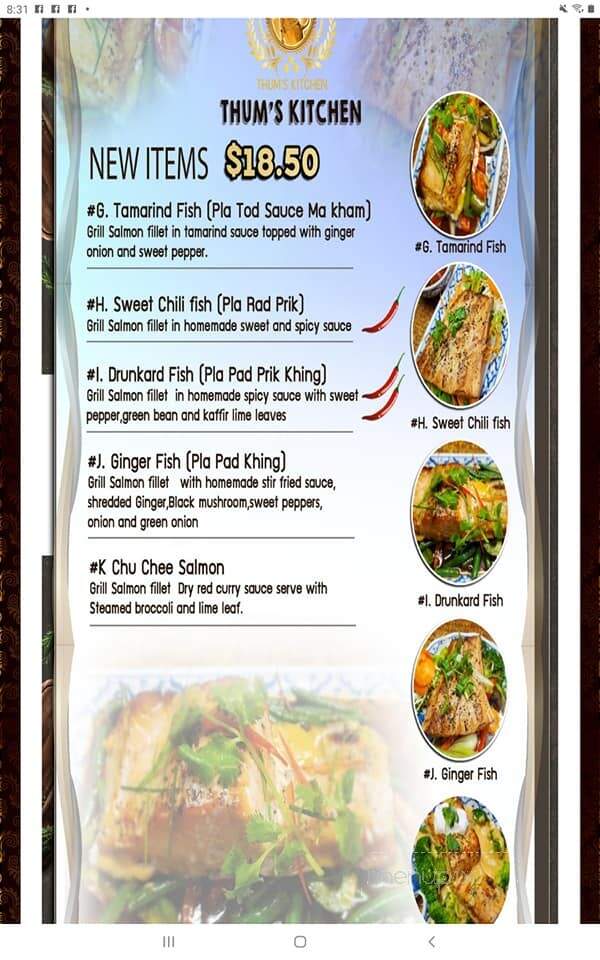 Thum's Kitchen Thai Cuisine - Cornwall, ON menu_pic