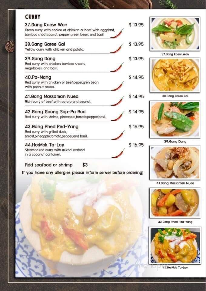 Thum's Kitchen Thai Cuisine - Cornwall, ON menu_pic