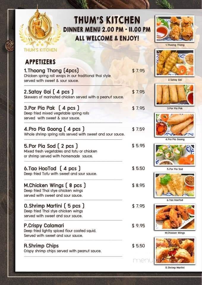 Thum's Kitchen Thai Cuisine - Cornwall, ON menu_pic