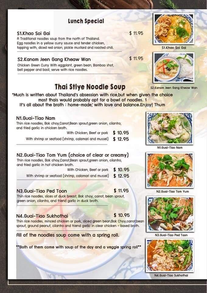 Thum's Kitchen Thai Cuisine - Cornwall, ON menu_pic