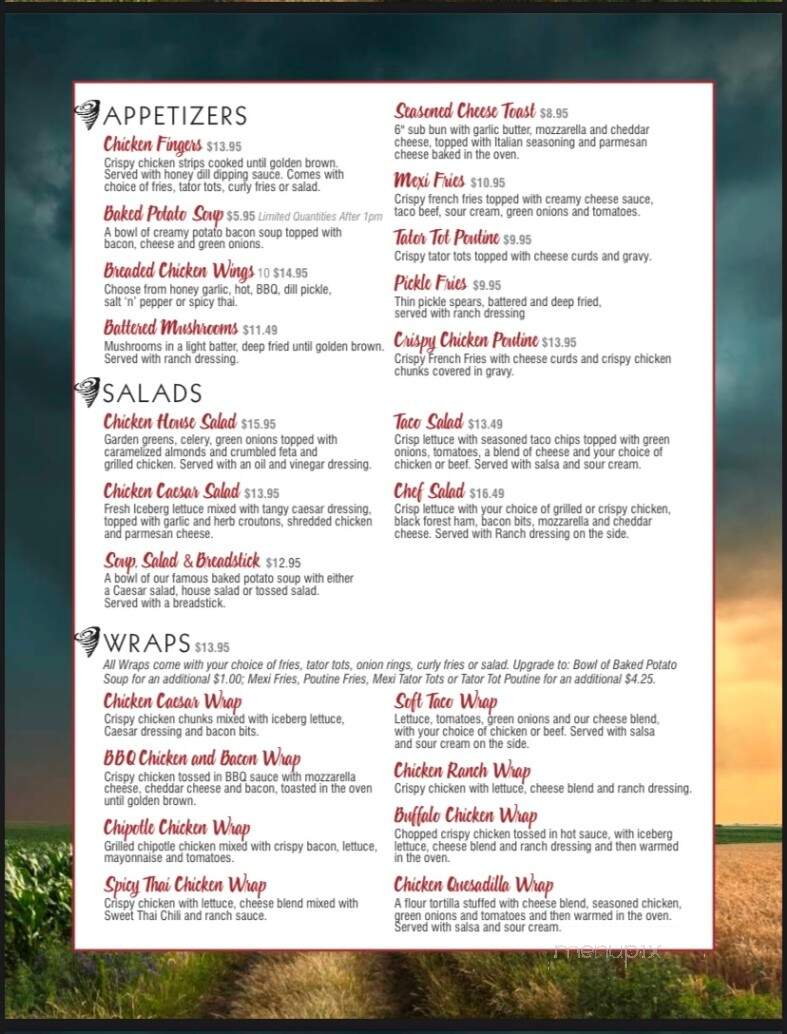 Tornado's Restaurant & Lounge - Portage La Prairie, MB menu_pic
