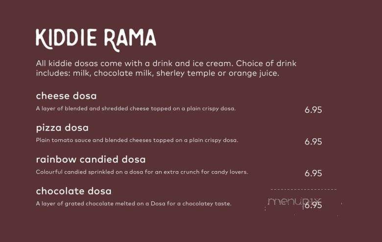 Dosa Rama - Scarborough, ON menu_pic