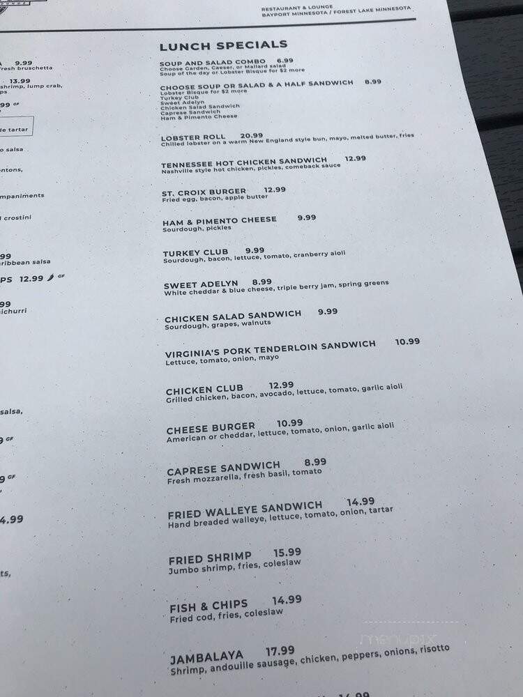 Mallards - Forest Lake, MN menu_pic