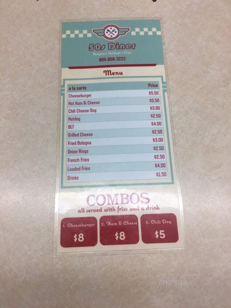 Bob's Burgers at the 50's Style Diner - Pigeon Forge, TN menu_pic
