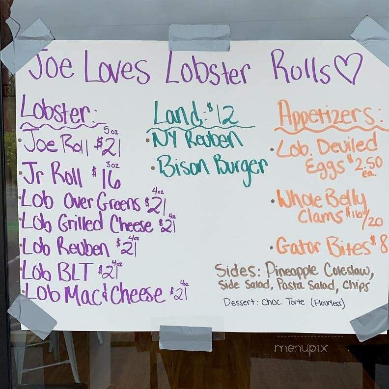 Joe Loves Lobster Rolls - Southport, NC menu_pic