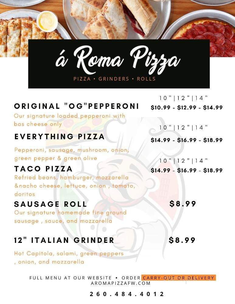Aroma Pizza - Fort Wayne, IN menu_pic