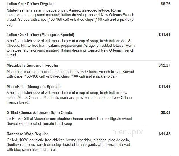Jason's Deli - Grand Prairie, TX menu_pic