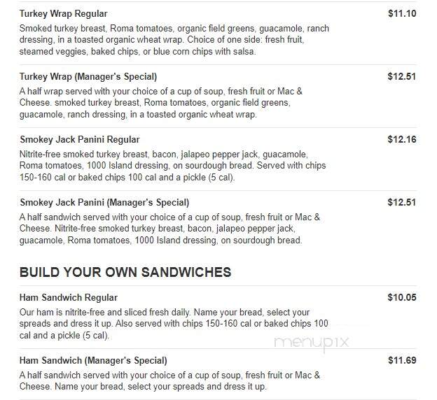 Jason's Deli - Grand Prairie, TX menu_pic