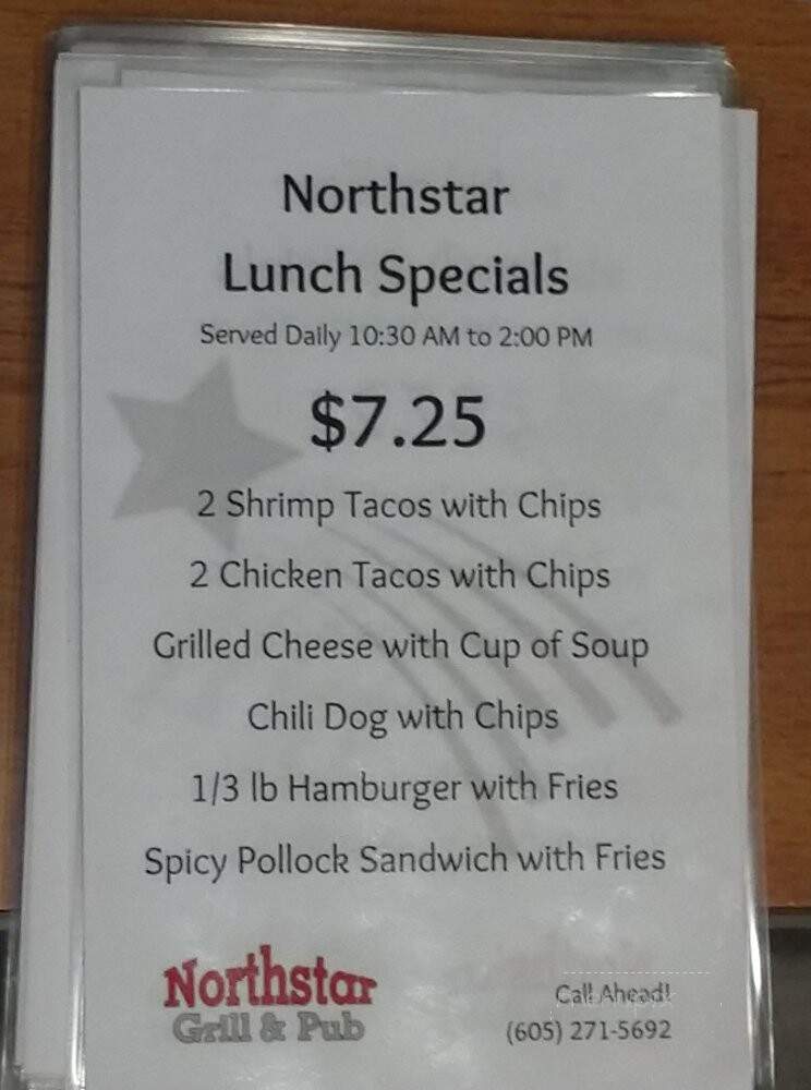 Northstar Grill and Pub - Sioux Falls, SD menu_pic