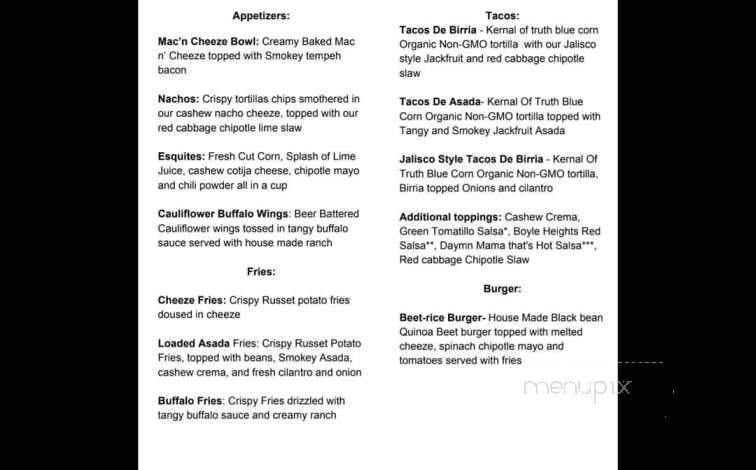 Dear Mama - Los Angeles, CA menu_pic