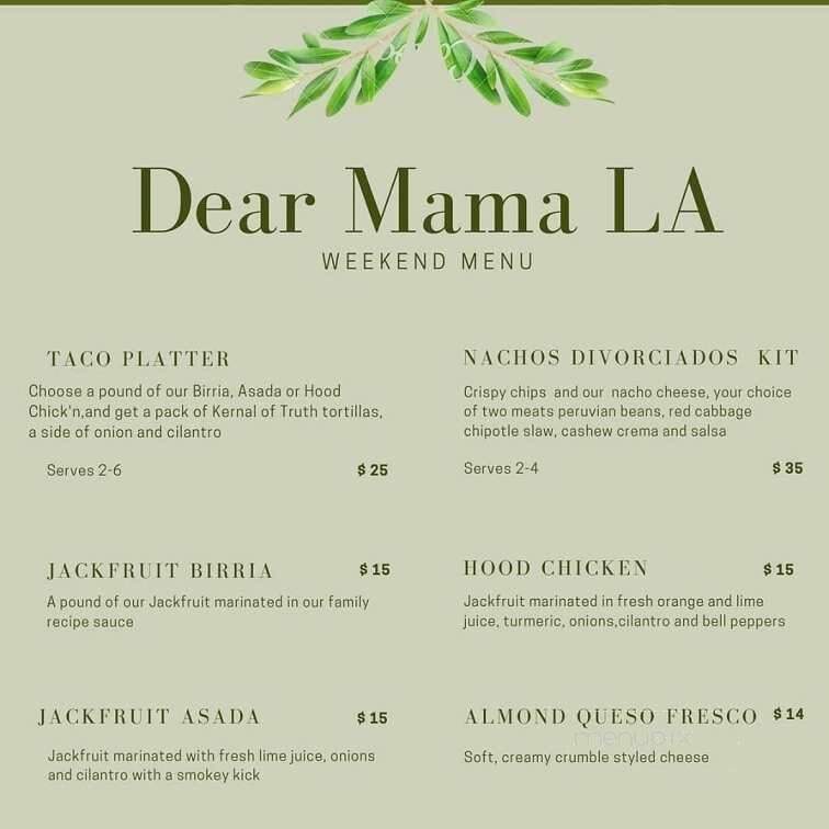 Dear Mama - Los Angeles, CA menu_pic