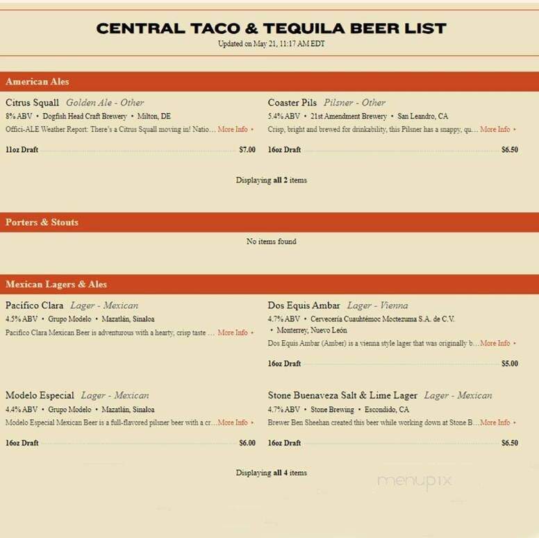 Central Taco & Tequila - Haddon Township, NJ