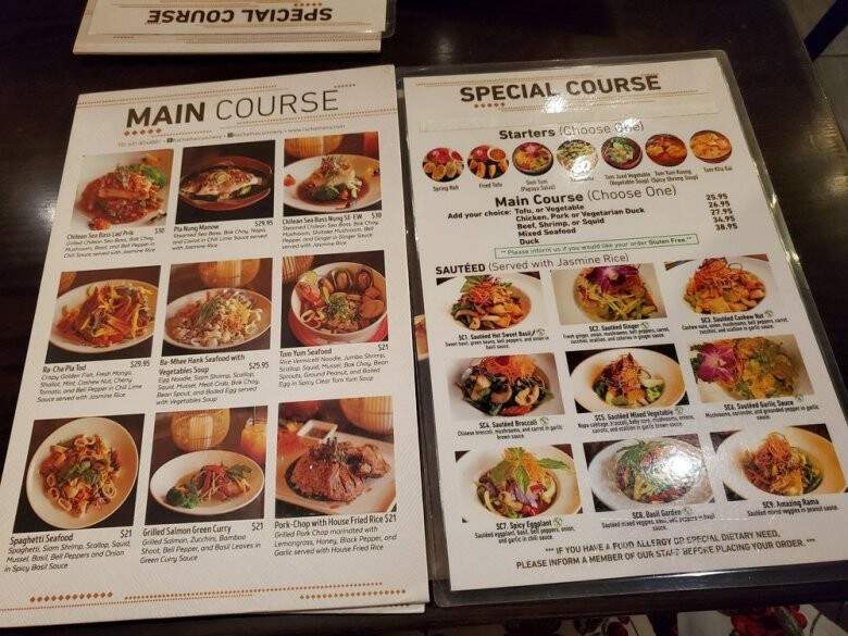 RaCha Thai Cuisine - Huntington, NY menu_pic