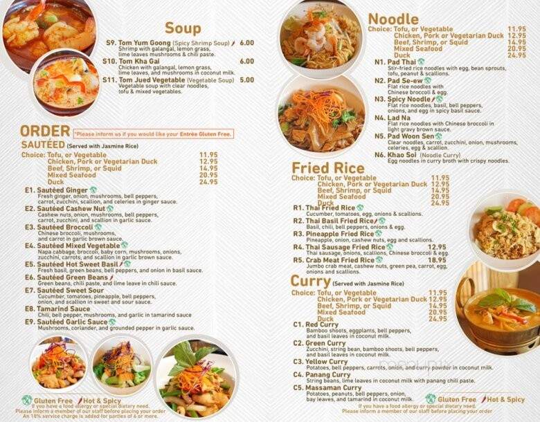 RaCha Thai Cuisine - Huntington, NY menu_pic