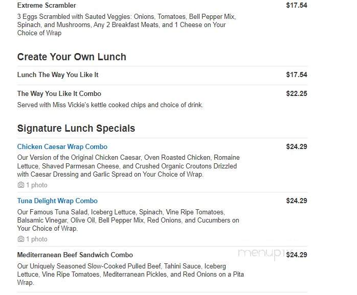 Wrap & Pour - West Palm Beach, FL menu_pic