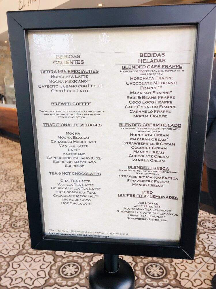 Tierra Mia Coffee - Anaheim, CA menu_pic