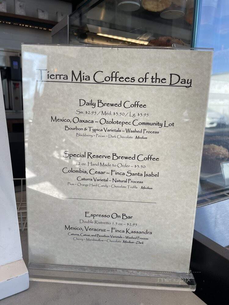 Tierra Mia Coffee - Anaheim, CA menu_pic