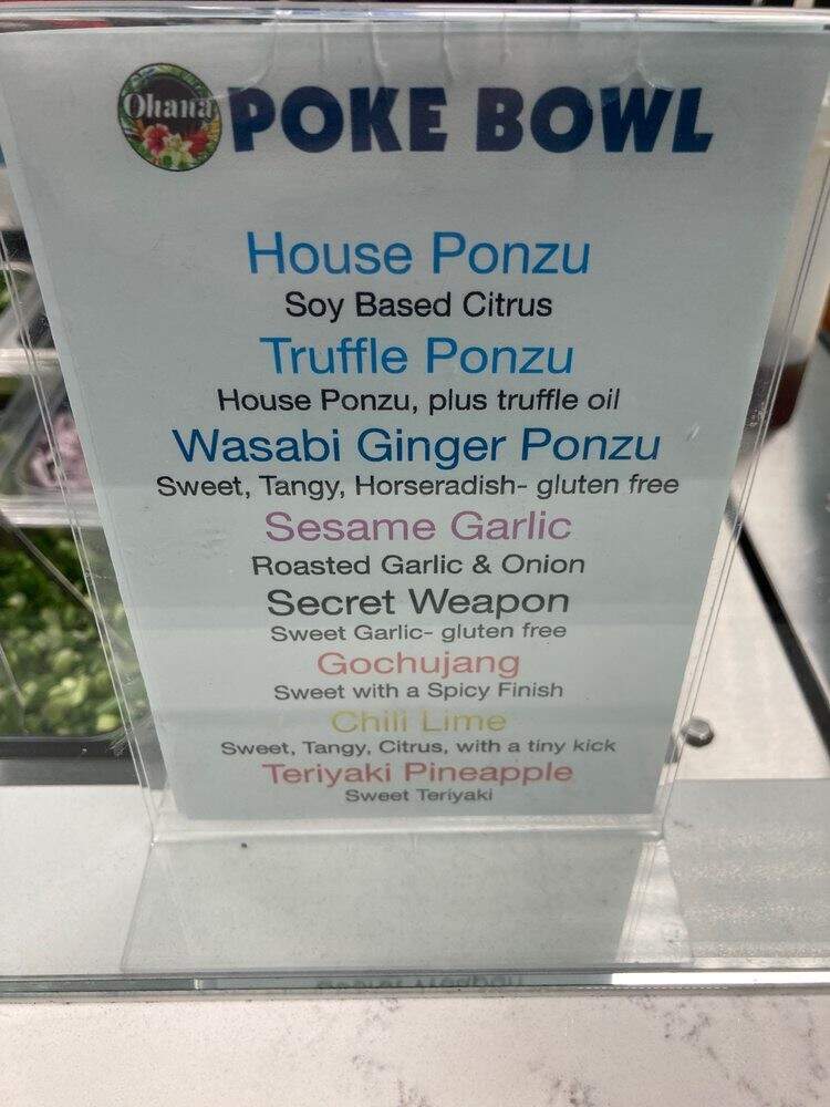 Ohana Poke Bowl - Lake Havasu City, AZ menu_pic