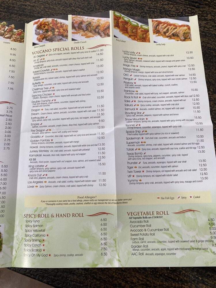 Volcano Sushi Bar & Hibachi - Norman, OK menu_pic