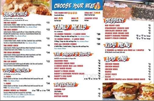 Fat Daddy's Hot Chicken & Waffles - Riverview, MI menu_pic