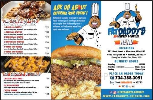 Fat Daddy's Hot Chicken & Waffles - Riverview, MI menu_pic