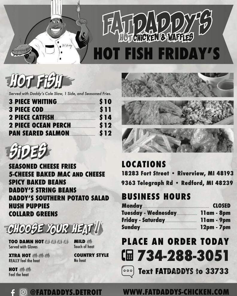 Fat Daddy's Hot Chicken & Waffles - Riverview, MI menu_pic