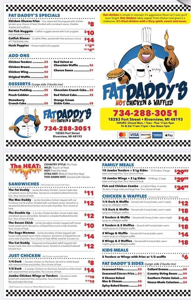 Fat Daddy's Hot Chicken & Waffles - Riverview, MI menu_pic