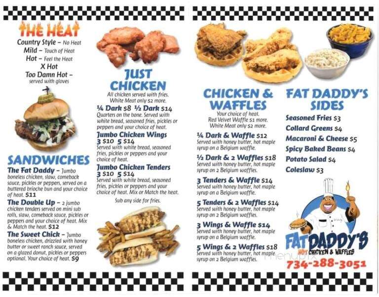 Fat Daddy's Hot Chicken & Waffles - Riverview, MI menu_pic
