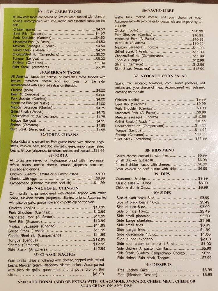Taco El Chingon - Bellmore, NY menu_pic