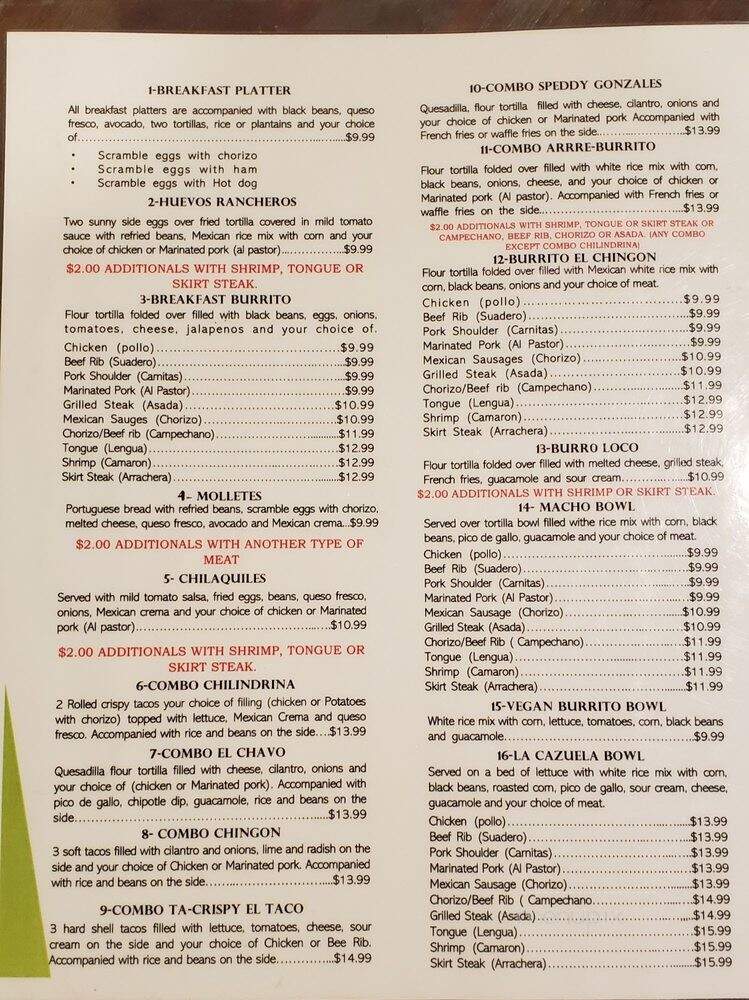Taco El Chingon - Bellmore, NY menu_pic
