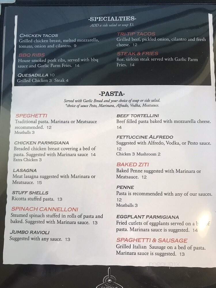 Guido's At the Hangar - Rosamond, CA menu_pic