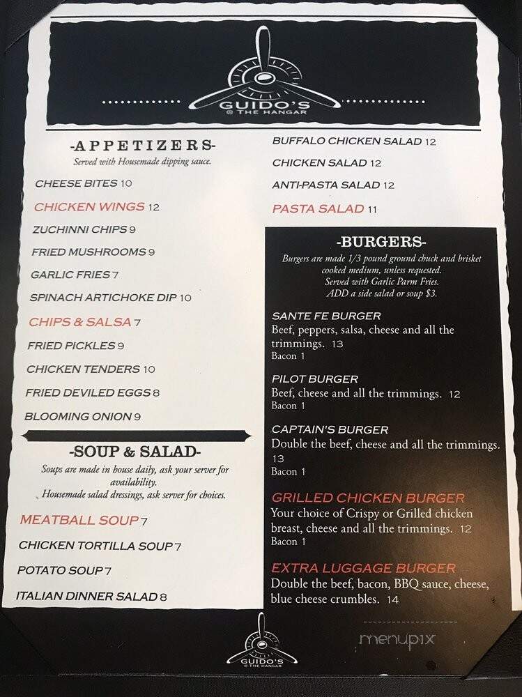 Guido's At the Hangar - Rosamond, CA menu_pic