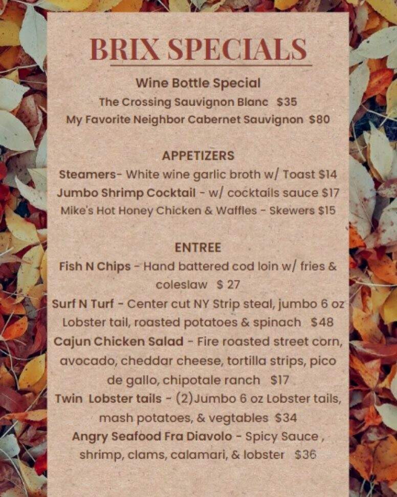 Brix Gastropub - Marlboro, NY menu_pic