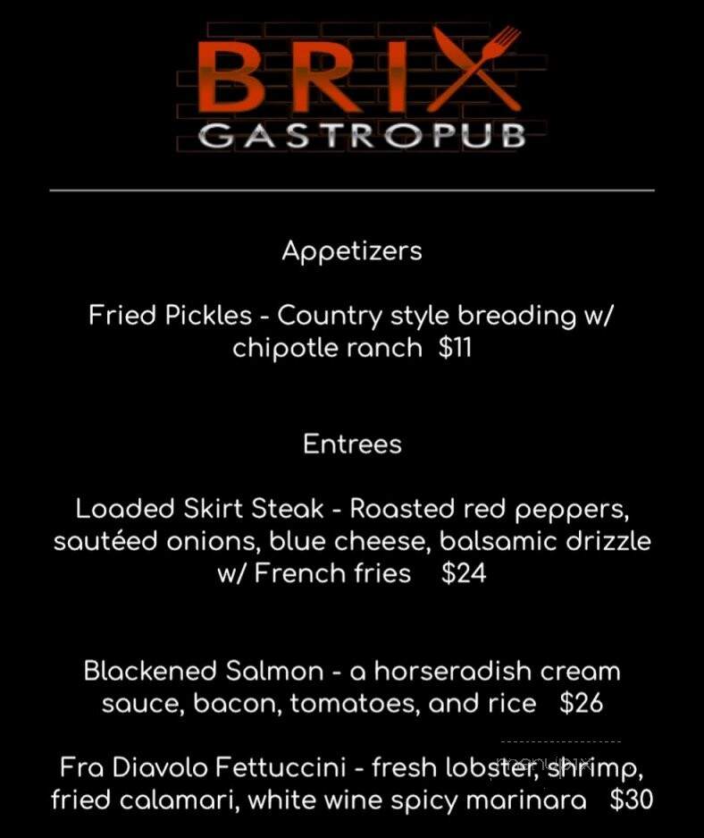 Brix Gastropub - Marlboro, NY menu_pic