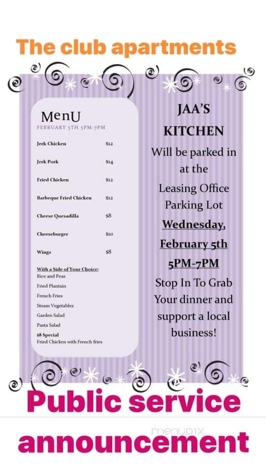 Jaa's Kitchen - Panama City Beach, FL menu_pic