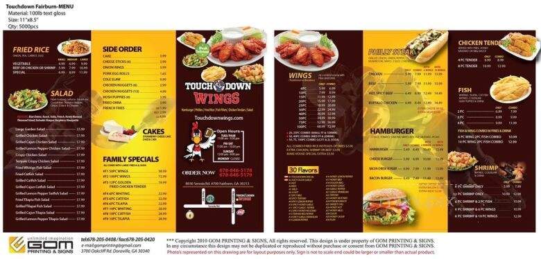 Touchdown Wings - Fairburn, GA menu_pic