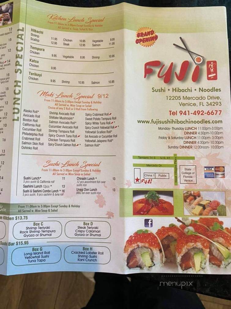 Fuji Sushi Hibachi Noodles - Venice, FL menu_pic