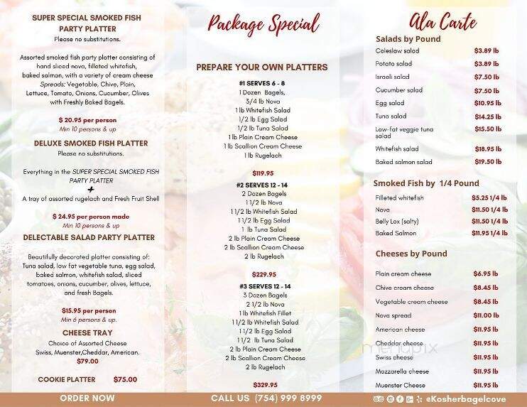 Kosher Bagel Cove - Hallandale Beach, FL menu_pic