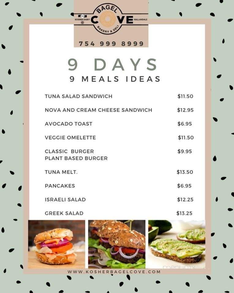 Kosher Bagel Cove - Hallandale Beach, FL menu_pic