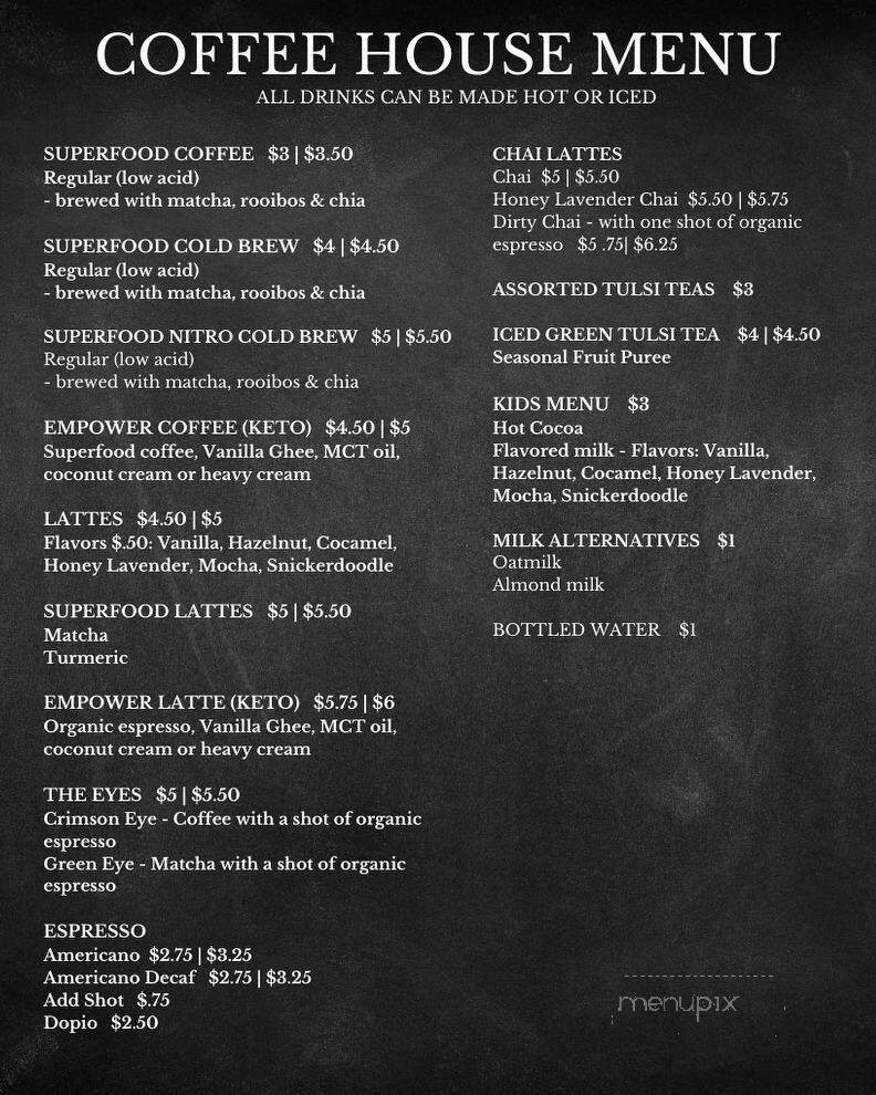 Aspire Coffee House - Las Vegas, NV menu_pic