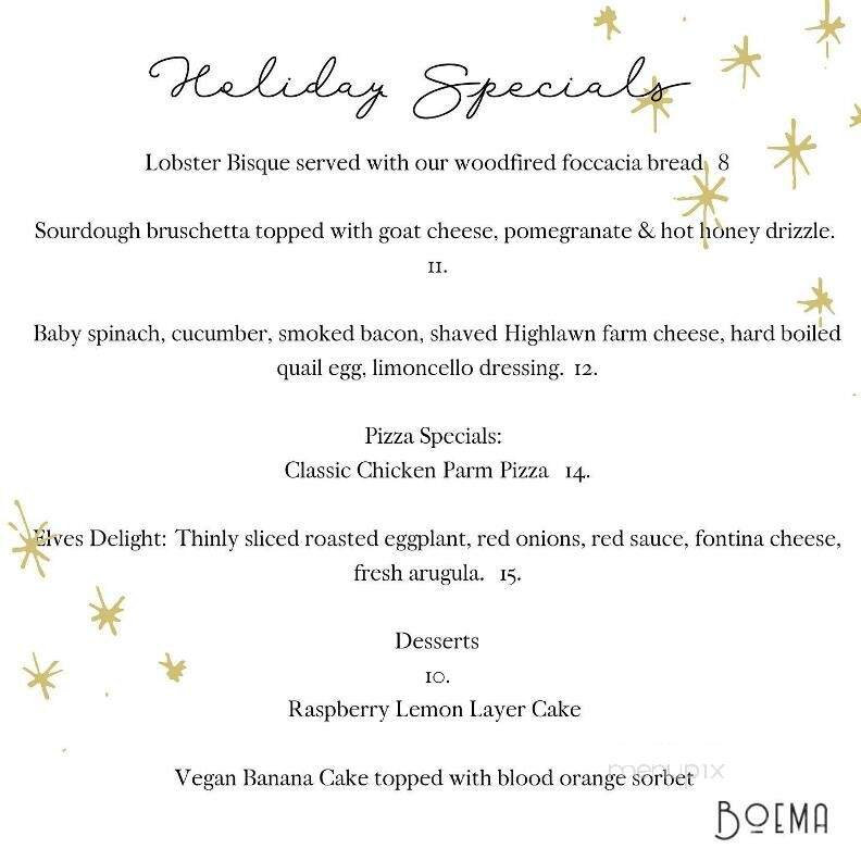 Boema - Lenox, MA menu_pic