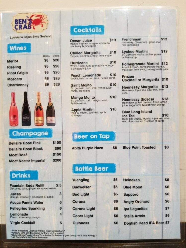 Ben's Crab - Massapequa, NY menu_pic